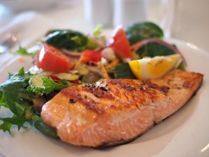salmon, salad, health
